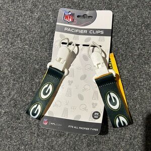 Baby Fanatic Green & Yellow Pacifier Clips with Team G Logos